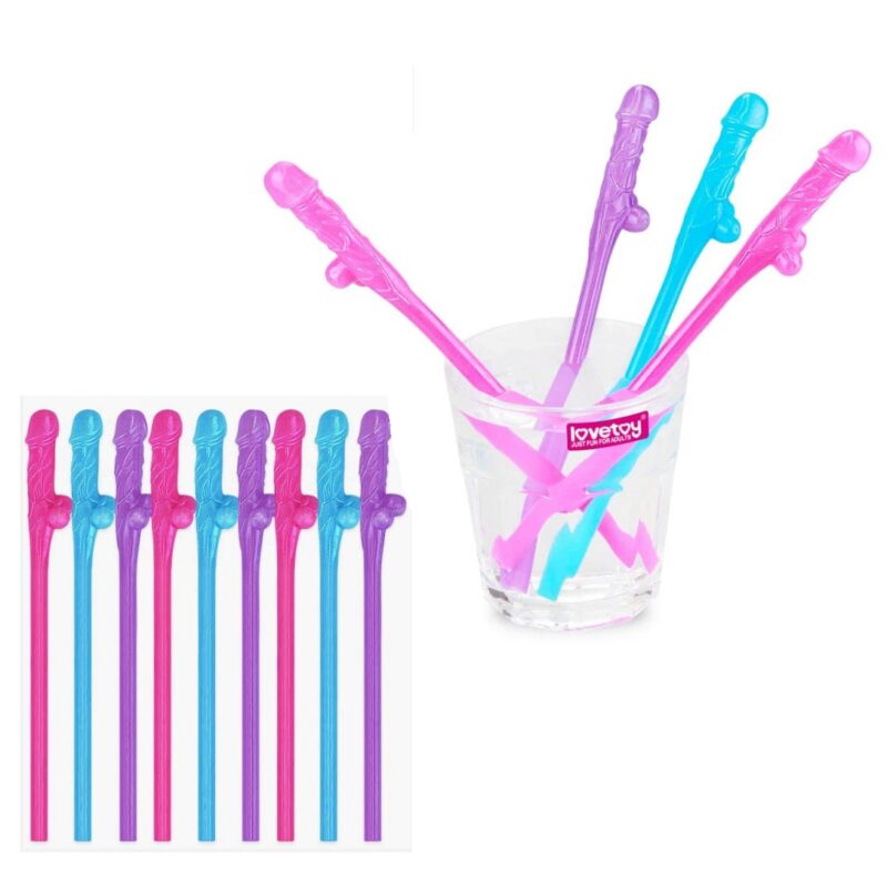 Szívószál pénisz végű. Színes