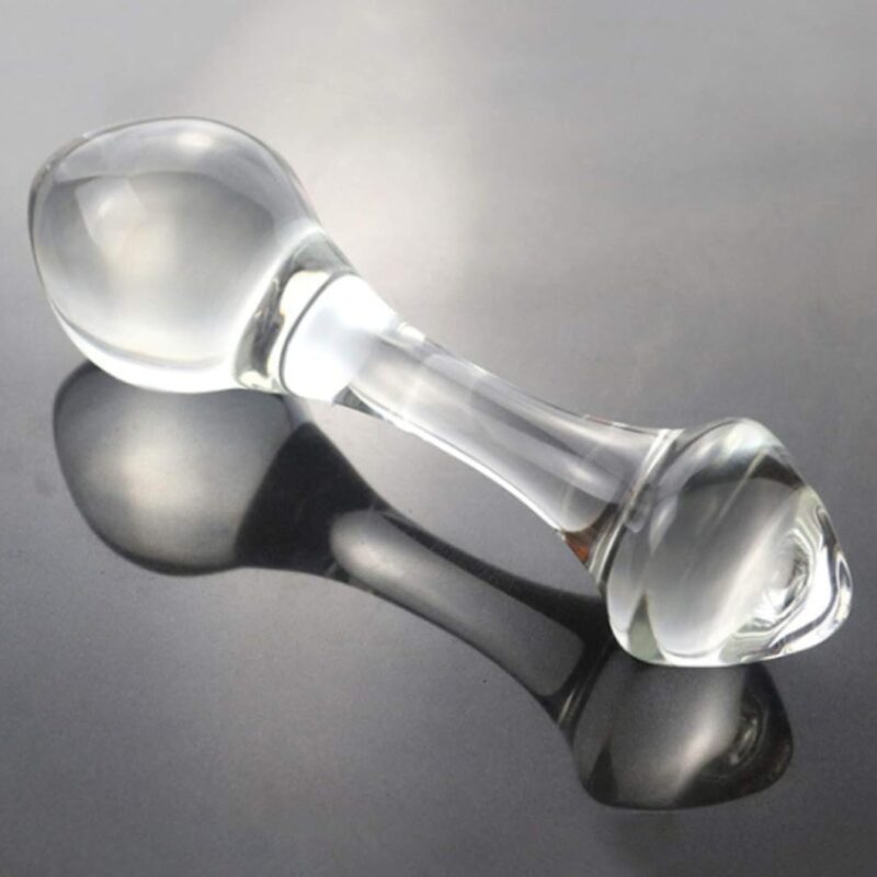 Evans kétvégű üveg dildó -14cm