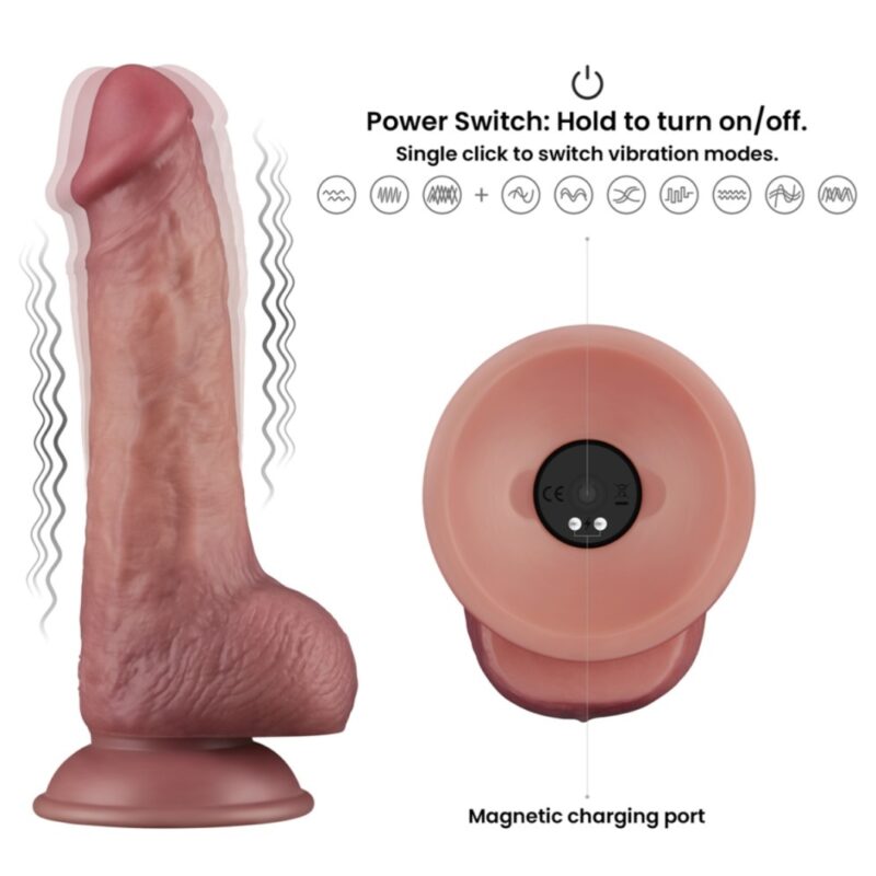 CLARK kétrétegű vibro cock,akkus -21.6cm
