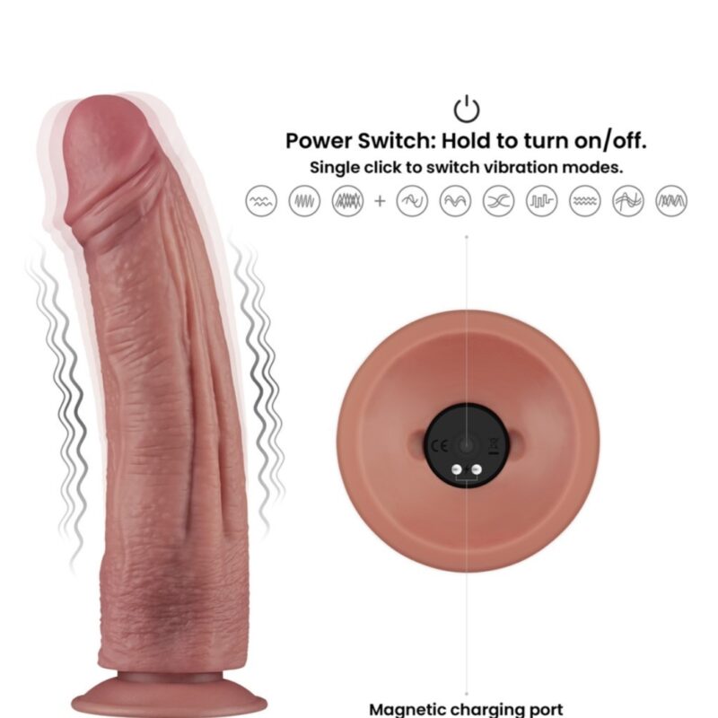 CLARK kétrétegű vibro cock,akkus -27cm