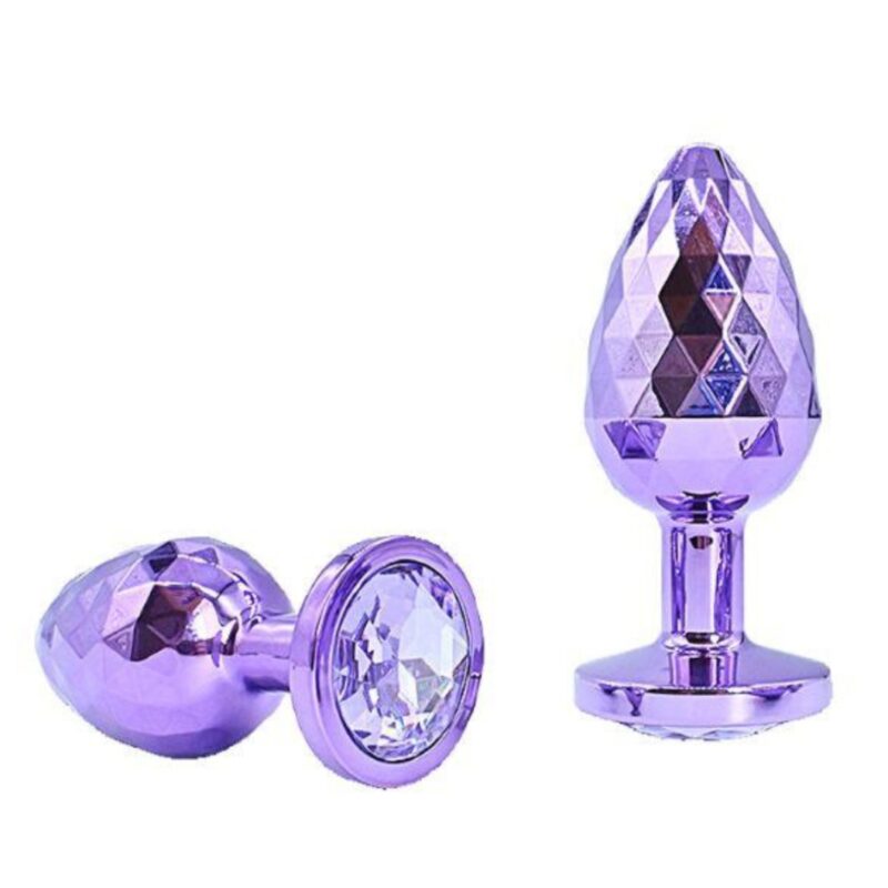 Lila rombusz fém anal plug -közepes