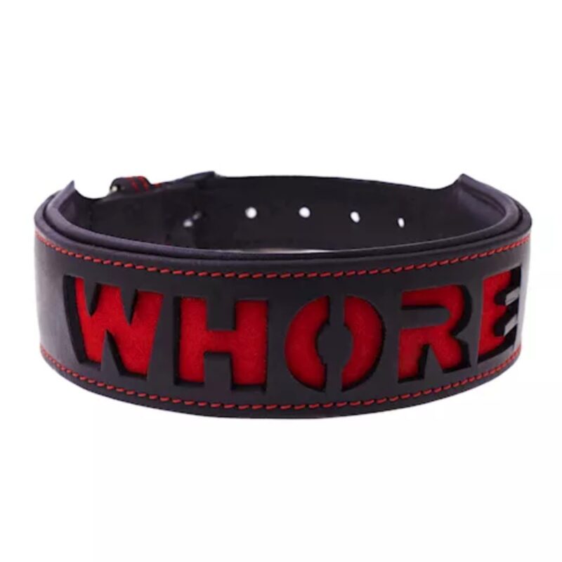 Bőr nyakörv WHORE felirattal