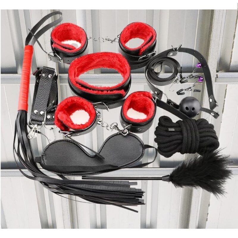 Miller BDSM szett, 10db-os. Piros/Fekete