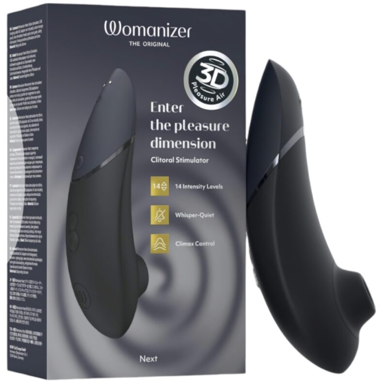 Womanizer Next - akkus, léghullámos csiklóizgató,fekete