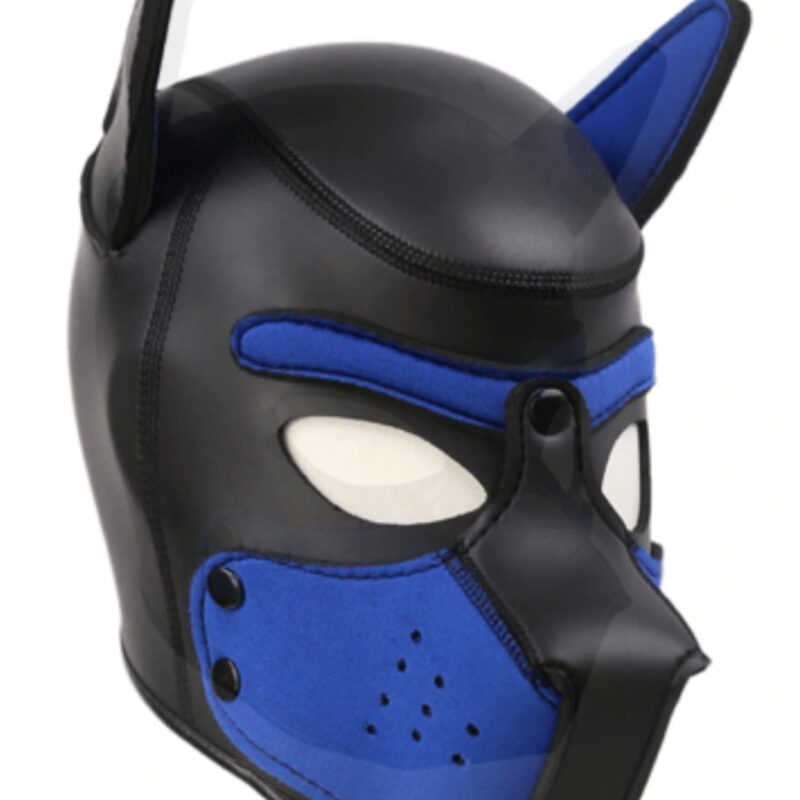 Neoprén kutya maszk,fekete/kék