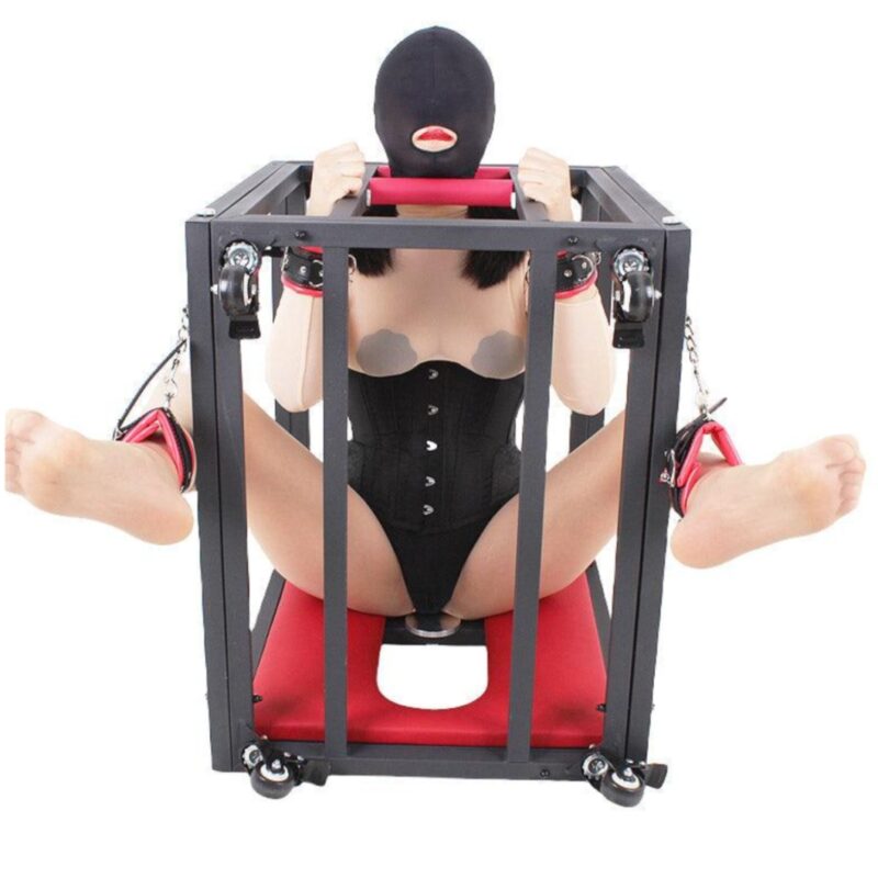 Felfüggeszthető fém BDSM kaloda kiegészítőkkel