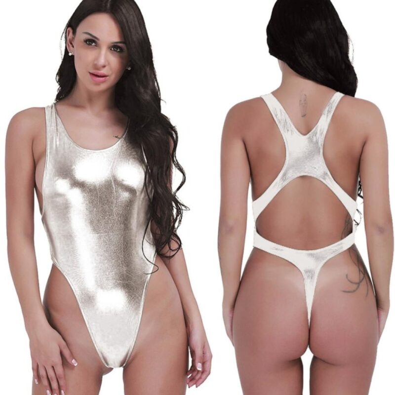 Charlotte fényes vizes hatású body -silver