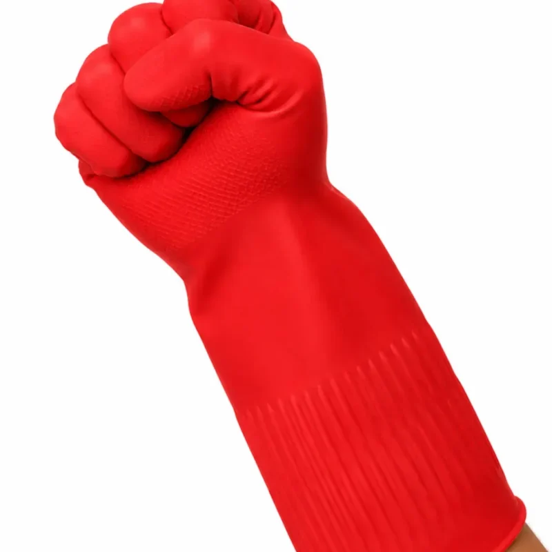Parker piros hosszú latex kesztyű Méret:L
