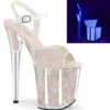 Pleaser neon opál csillámos platform szandál 37-es