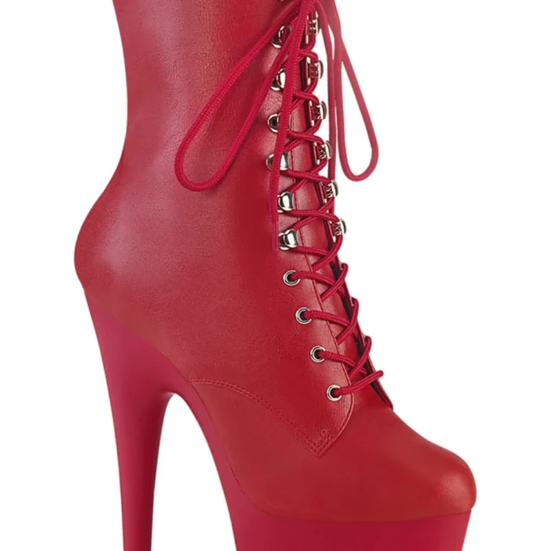 Pleaser piros fűzős csizma, Adore 39-es