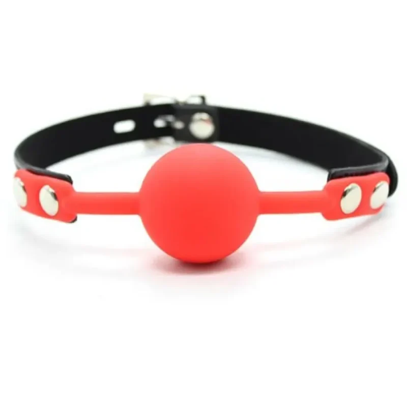Silicone Ball Gag Lakat nélkül-Piros