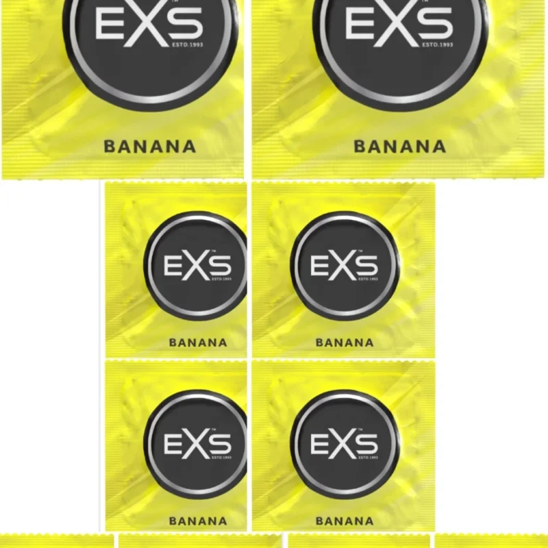 Banán ízű latex óvszer EXS - 10db 100db