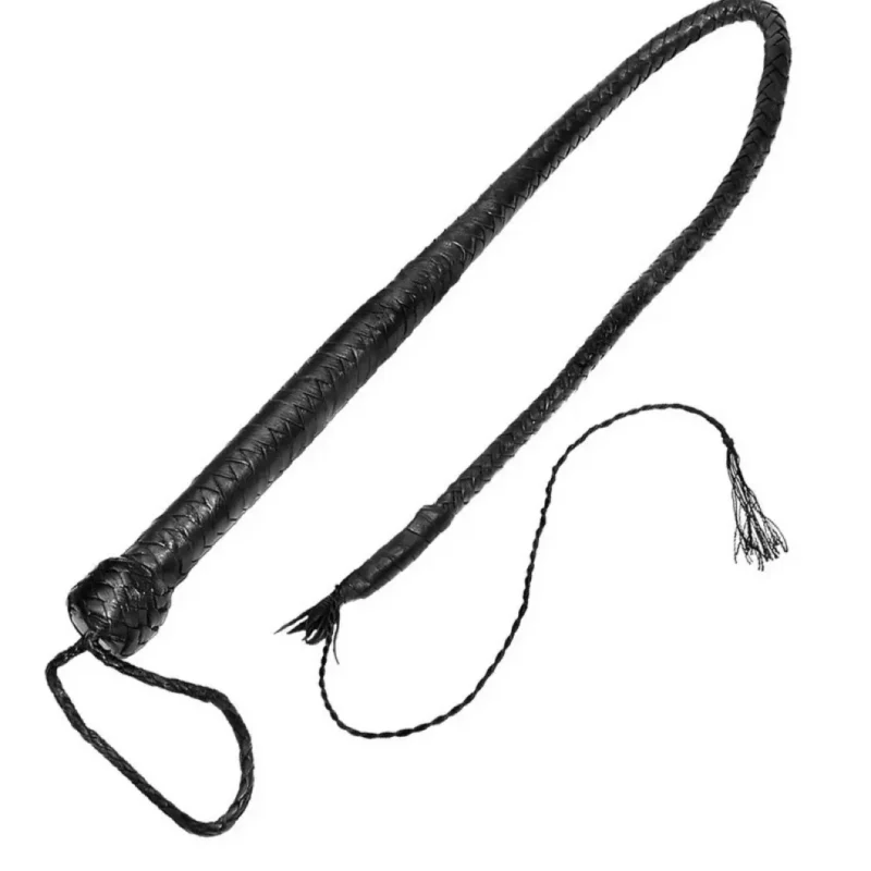 Bőr ostor-fonott. hossza:140cm