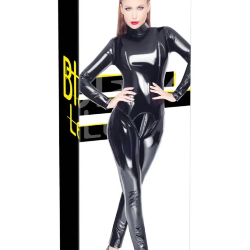 Fekete vinyl jumpsuit Méret:M