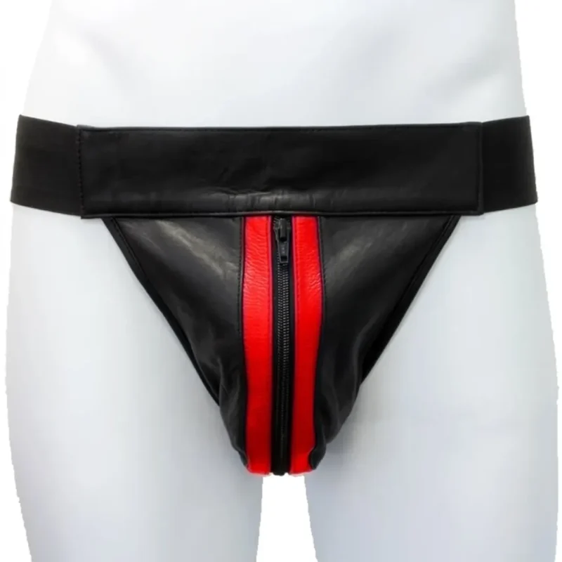 Leather jock-red. Méret:XL