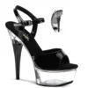 Pleaser CAPTIVA fekete/átlátszó platform szandál. 37-es
