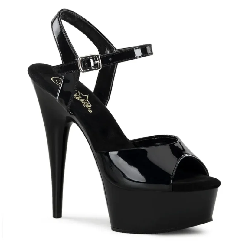 Pleaser Delight fekete szandál. 43-as
