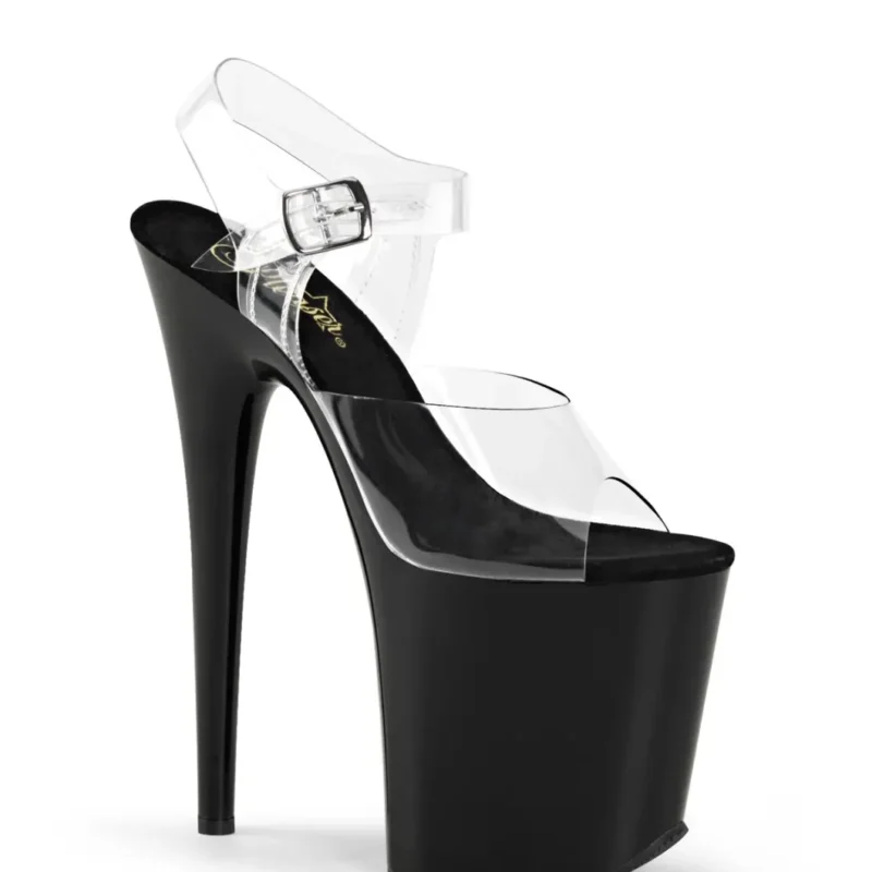 Pleaser Flamingo fekete extra magas platform szandál. 44-es