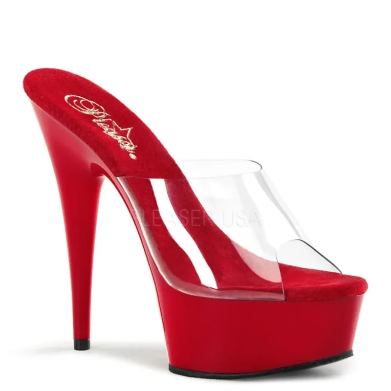 Pleaser piros platform papucs. méret:40-es