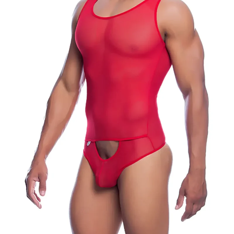 MOB Sexy Sheer Body-piros. Méret:L/XL